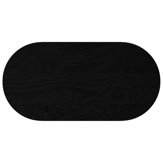 Tischplatte Dunkelbraun 80x40x2 cm Massivholz Eiche Oval