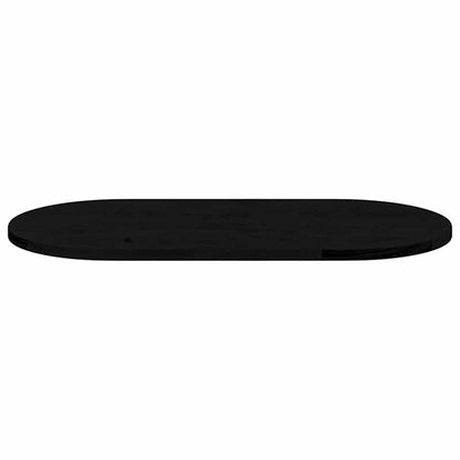 Tischplatte Dunkelbraun 80x40x2 cm Massivholz Eiche Oval