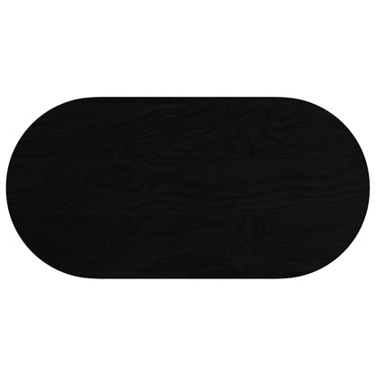 Tischplatte Dunkelbraun 100x50x2 cm Massivholz Eiche Oval
