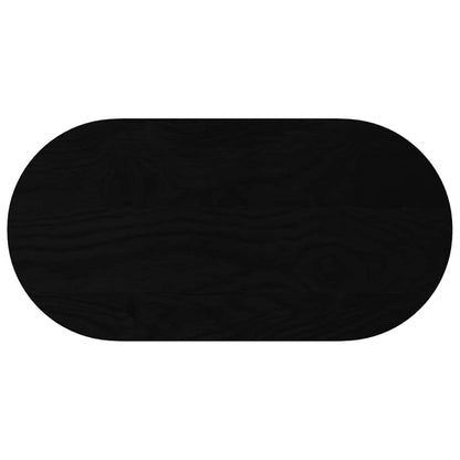 Tischplatte Dunkelbraun 80x40x4 cm Massivholz Eiche Oval