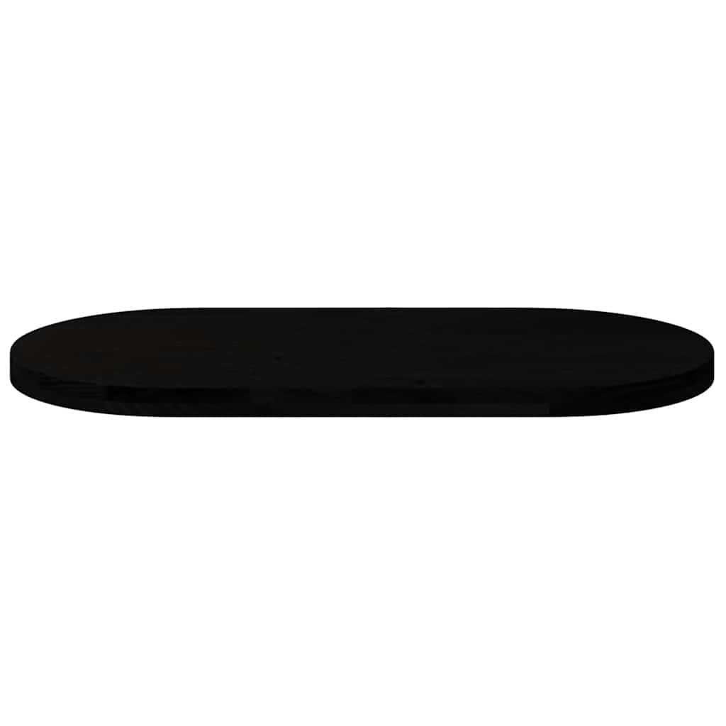 Tischplatte Dunkelbraun 100x50x4 cm Massivholz Eiche Oval