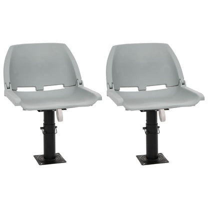 4-tlg. Bootssitz-Set Klappbar Kein Kissen Grau 48x51x41 cm