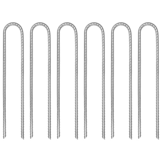 Zeltheringe 6 Stk. U-Form 30 cm Ø7 mm Verzinkter Stahl