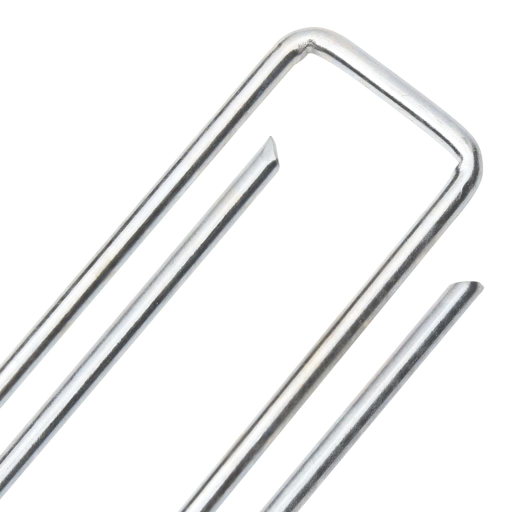 Bodenanker 50 Stk. U-Form 20x4 cm Verzinkter Stahl