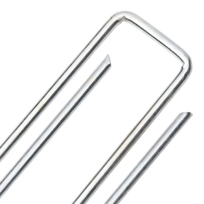 Bodenanker 50 Stk. U-Form 20x4 cm Verzinkter Stahl