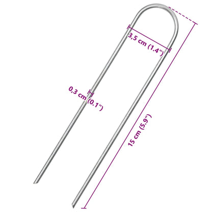 Bodenanker U-Form 25 Stk. 15x3,5 cm Verzinkter Stahl