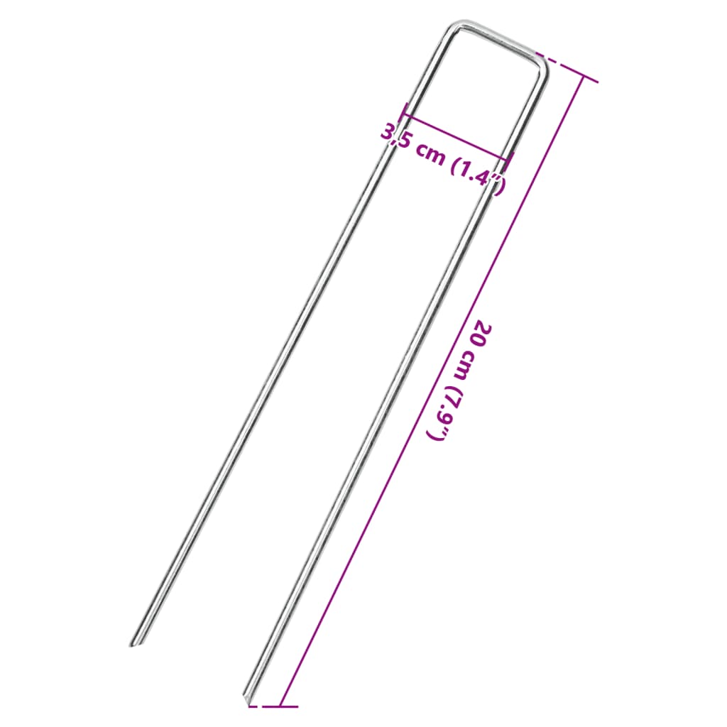 Bodenanker 25 Stk. U-Form 20x3,5 cm Verzinkter Stahl