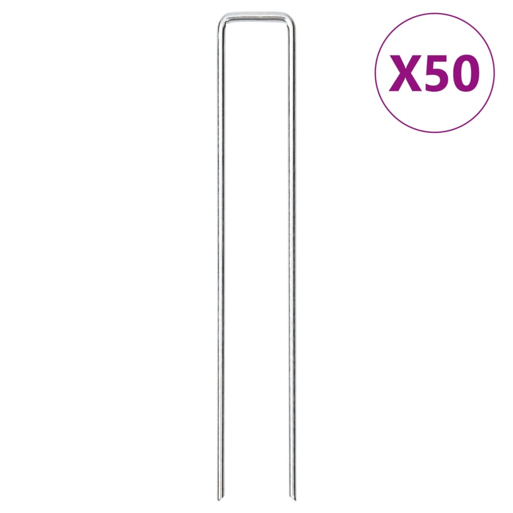 Bodenanker 50 Stk. U-Form 20x3,5 cm Verzinkter Stahl