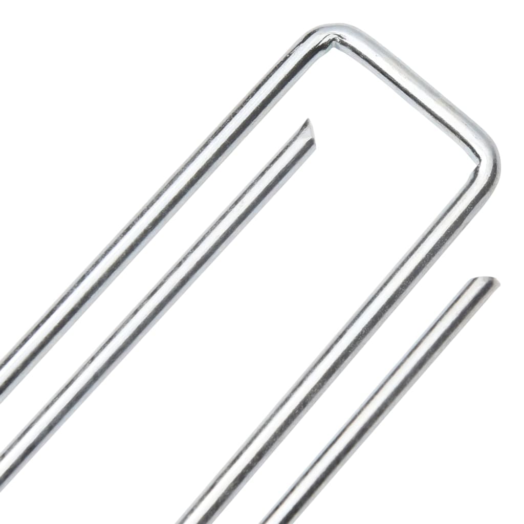 Bodenanker 50 Stk. U-Form 20x3,5 cm Verzinkter Stahl