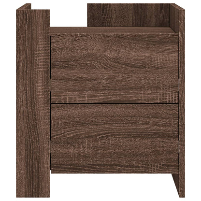 Sengebord brun eg look 45x50x50 cm træmateriale
