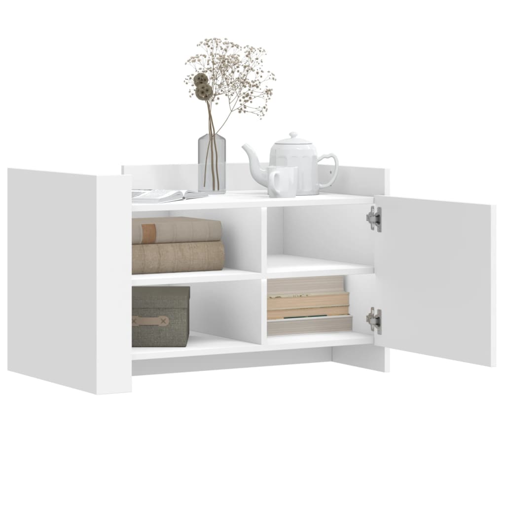 Sofabord Hvid 80x50x50 cm Træ Materiale