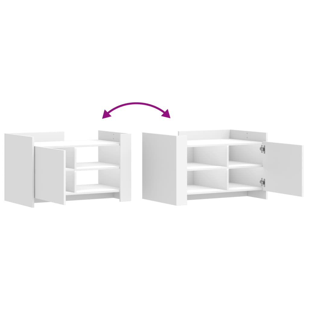 Sofabord Hvid 80x50x50 cm Træ Materiale