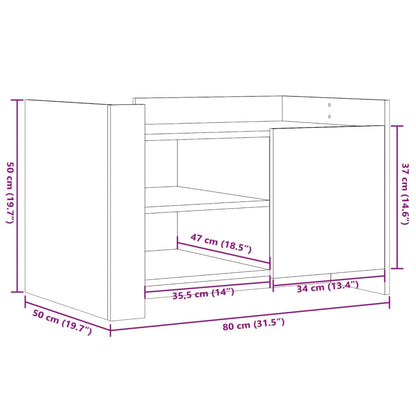 Sofabord Hvid 80x50x50 cm Træ Materiale