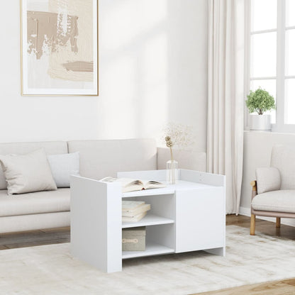Sofabord Hvid 80x50x50 cm Træ Materiale