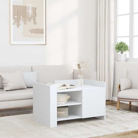 Sofabord Hvid 80x50x50 cm Træ Materiale