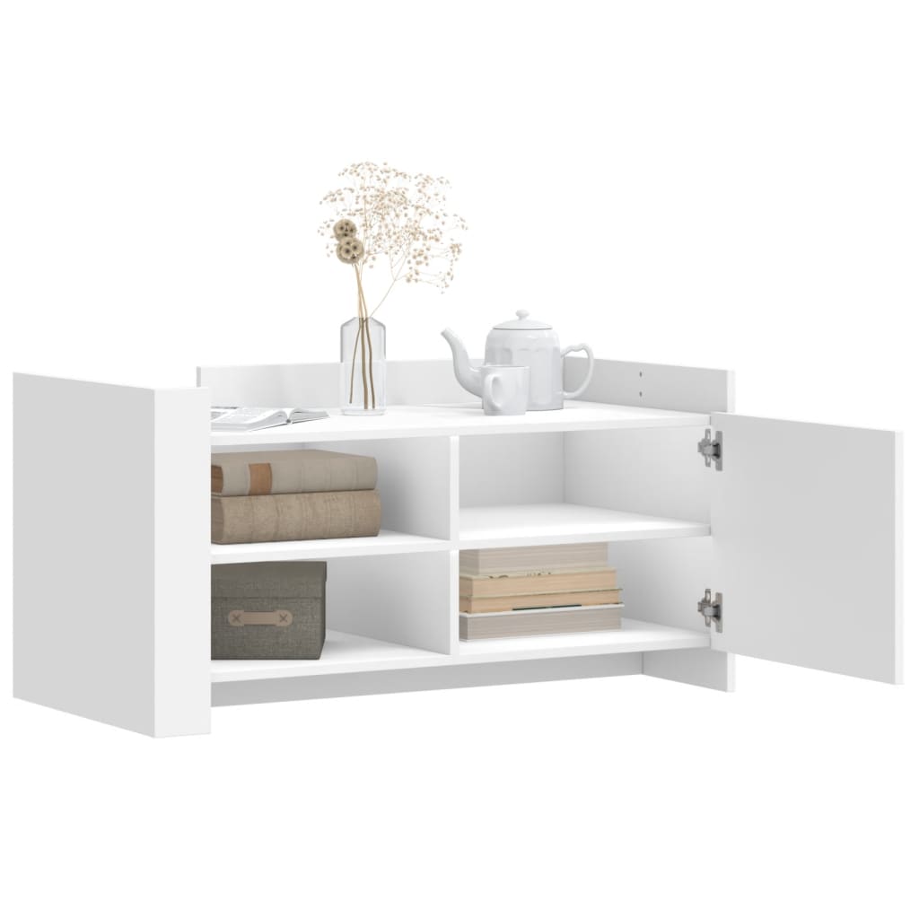 Sofabord Hvid 100x50x50 cm Træ Materiale