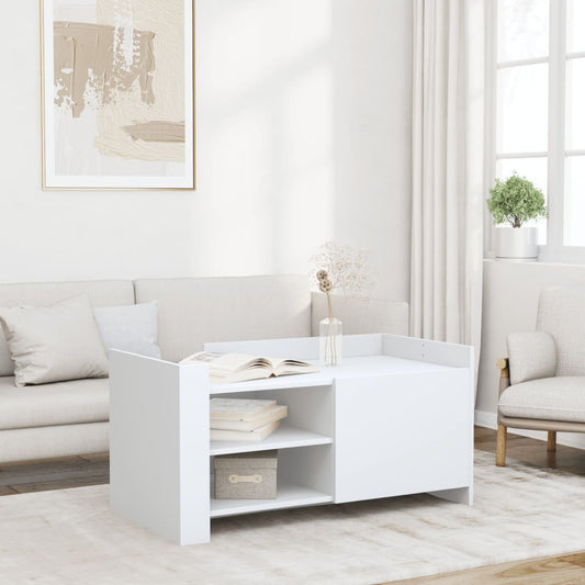 Sofabord Hvid 100x50x50 cm Træ Materiale
