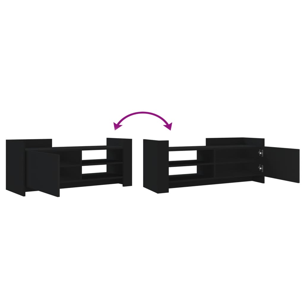 TV-skab Sort 100x35x40 cm Træ Materiale