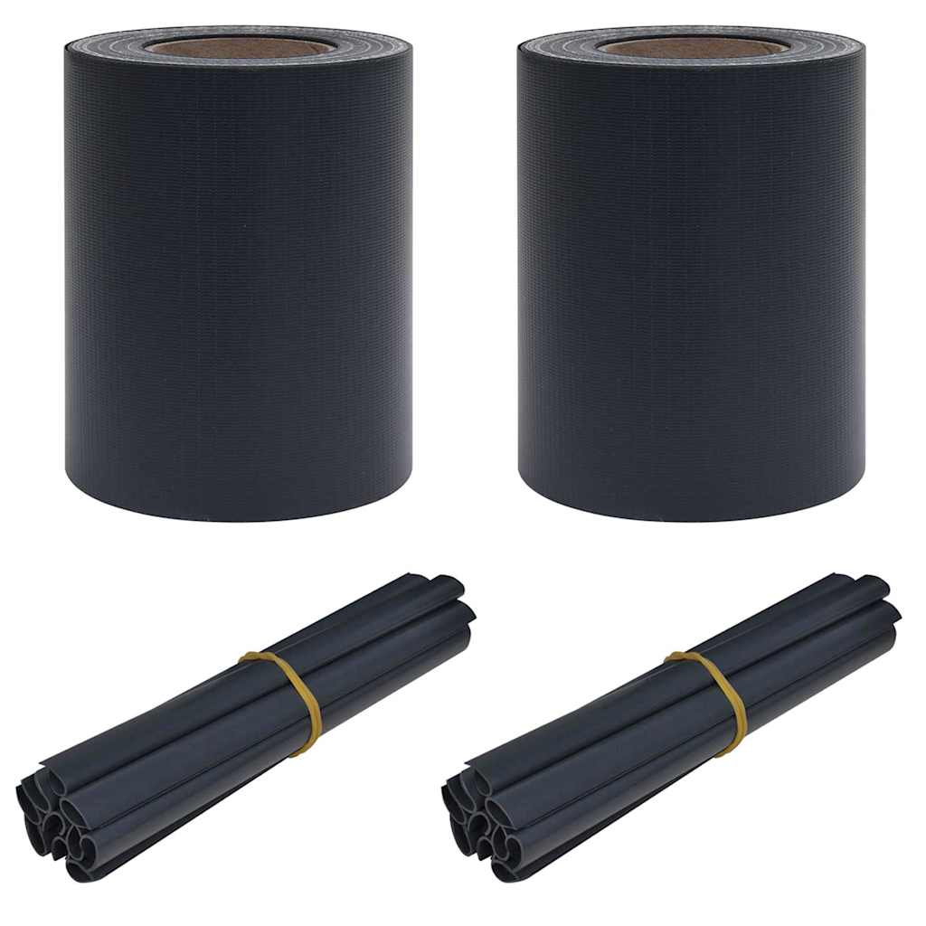 Garten Sichtschutzbildschirme 2 pcs Dunkelgrau 35 x 0.19 m PVC