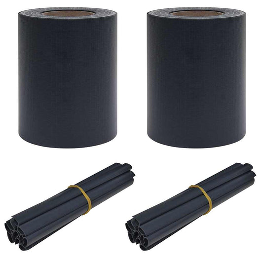 Garten Sichtschutzbildschirme 2 pcs Dunkelgrau 35 x 0.19 m PVC