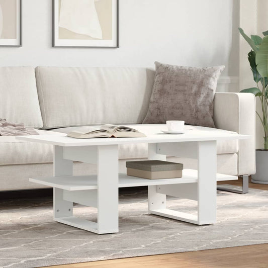 Sofabord Hvid 102x55x42 cm Træ Materiale