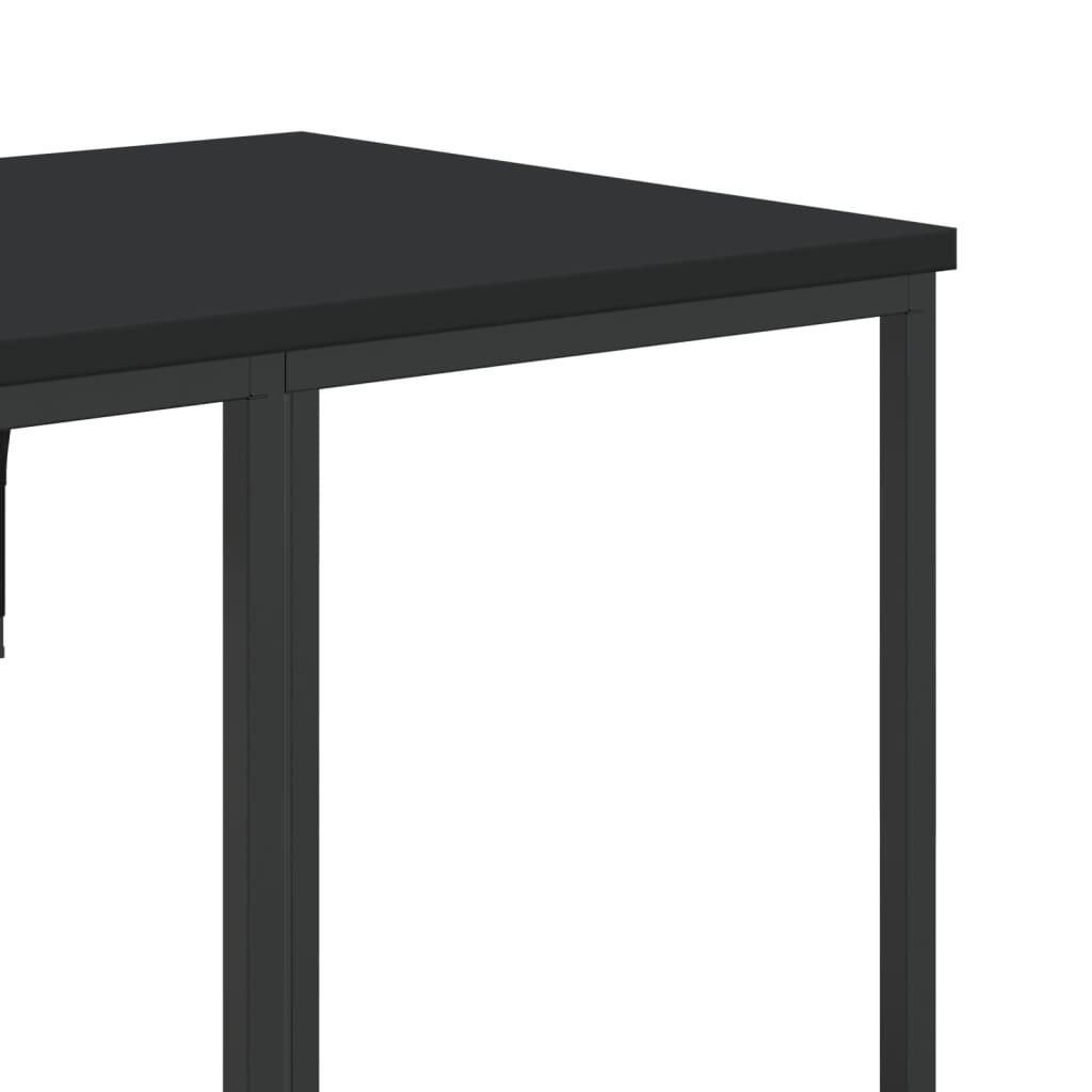 Tøjstativ med hylder sort træmateriale