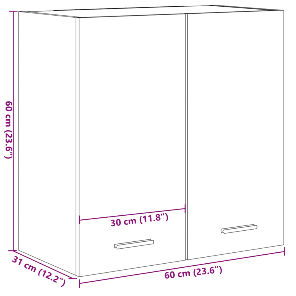 Hängeschrank Lyon Sonoma-Eiche 60x31x60 cm Holzwerkstoff