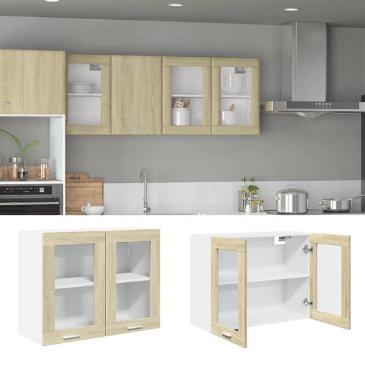 Hängeglasschrank Lyon Sonoma-Eiche 80x31x60 cm Holzwerkstoff