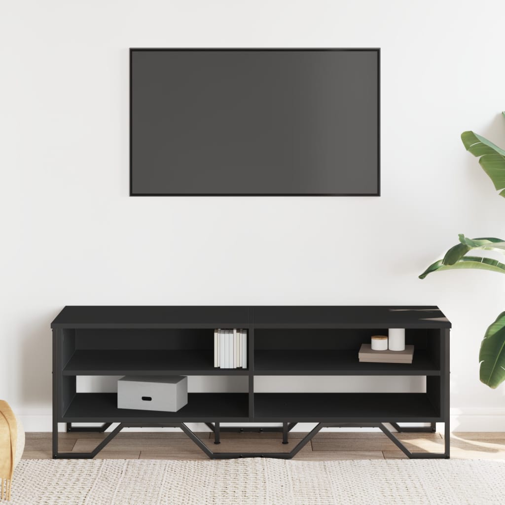 TV-skab Sort 122x34x41 cm Træ Materiale