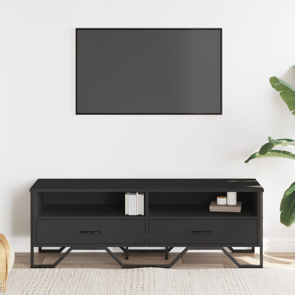 TV-skab Sort 122x34x41 cm Træ Materiale