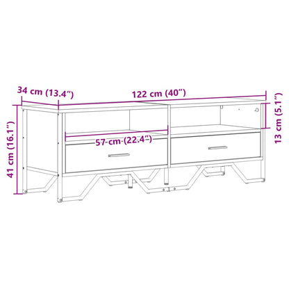 TV-skab Sort 122x34x41 cm Træ Materiale