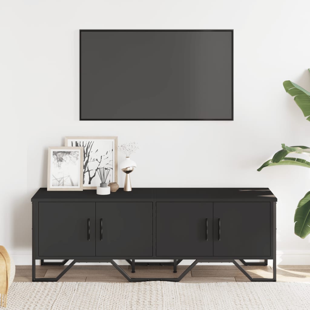 TV-skab Sort 122x34x41 cm Træ Materiale