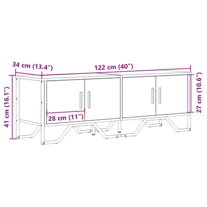 TV-skab Sort 122x34x41 cm Træ Materiale