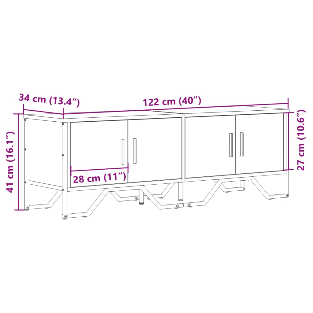 TV-Schrank Sonoma-Eiche 122x34x41 cm Holzwerkstoff