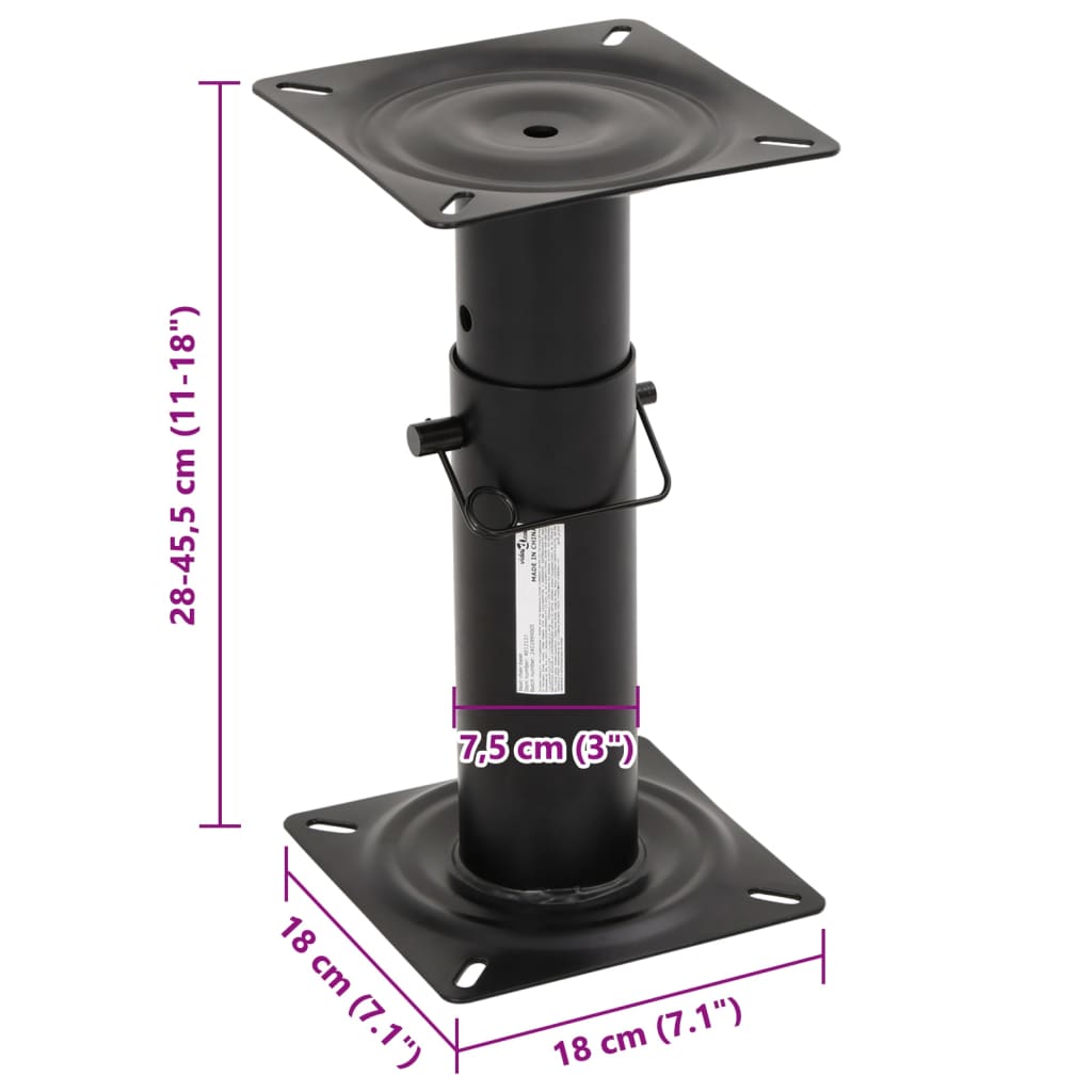 Stuhlfuß für Bootssitz Verstellbar 28-45,5 cm Stahl