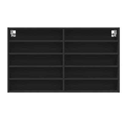 Vitrinenschrank Schwarz 100x15x58 cm Holzwerkstoff