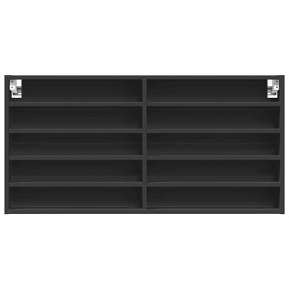 Vitrinenschrank Schwarz 100x8,5x50 cm Holzwerkstoff