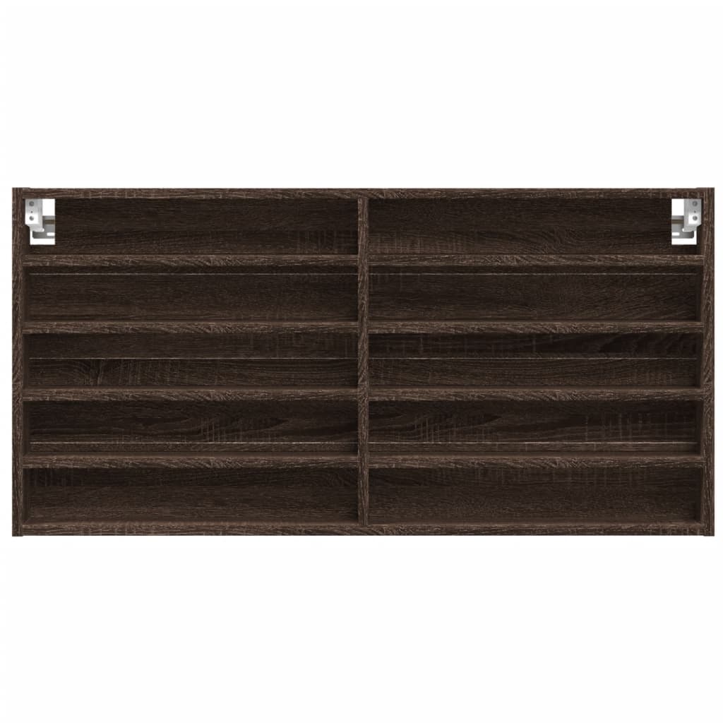 Vitrinenschrank Braun Eichen-Optik 100x8,5x50 cm Holzwerkstoff