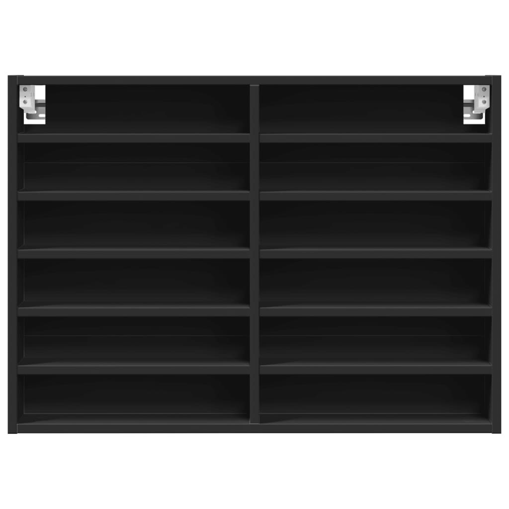 Vitrinenschrank Schwarz 80x8,5x58 cm Holzwerkstoff