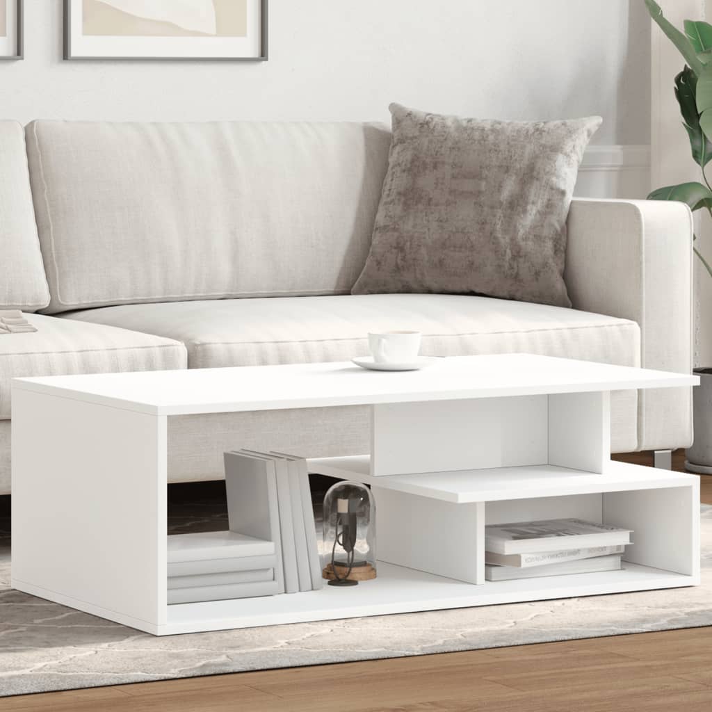 Sofabord Hvid 102x55x35 cm Træ Materiale