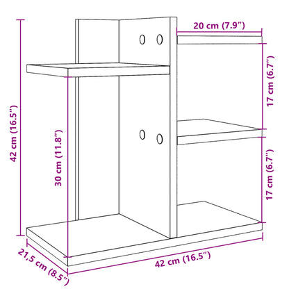 Schreibtisch-Organizer Betongrau 42x21,5x42 cm Holzwerkstoff