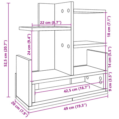 Schreibtisch-Organizer Betongrau 49x20x52,5 cm Holzwerkstoff