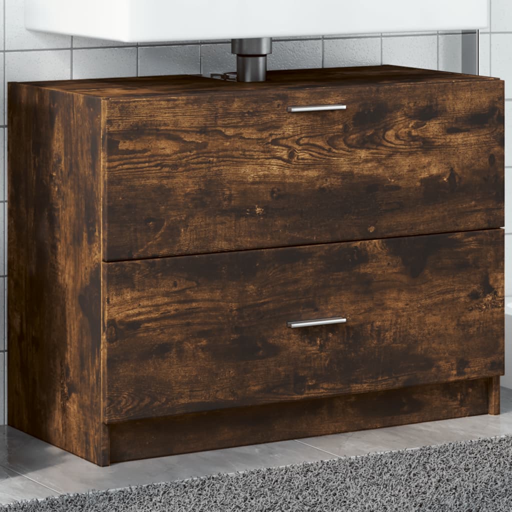 Håndvask underskab røget eg 78x37x59 cm træmateriale
