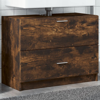 Håndvask underskab røget eg 78x37x59 cm træmateriale