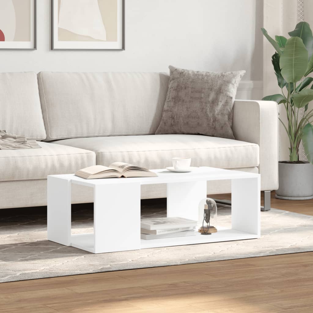 Sofabord Hvid 89,5x48x30 cm Træ Materiale