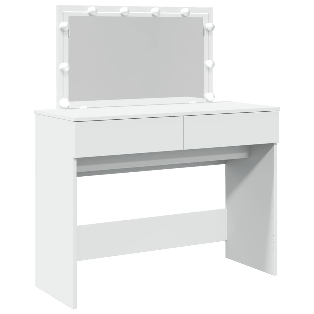 Schminktisch mit LED-Beleuchtung Weiß 100x40x120 cm