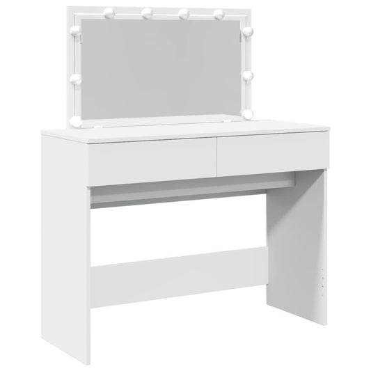 Schminktisch mit LED-Beleuchtung Weiß 100x40x120 cm