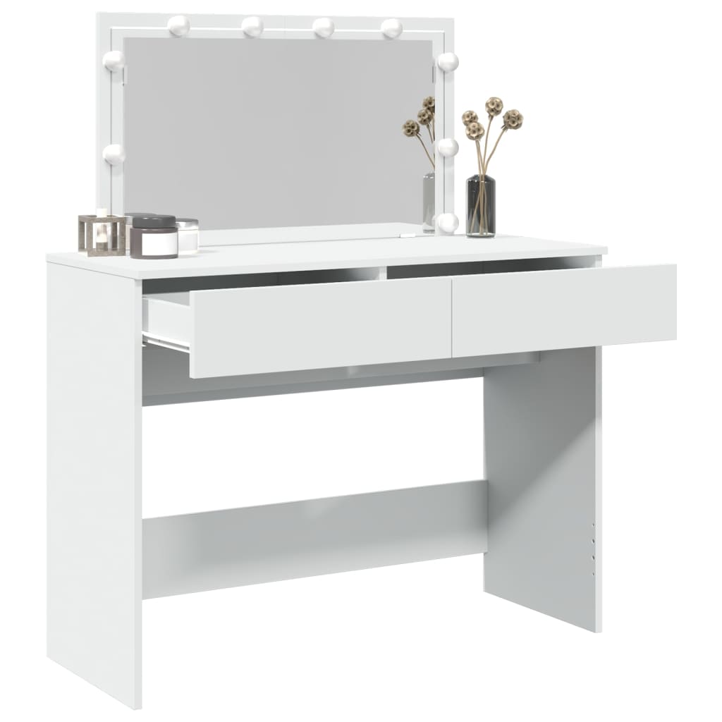 Schminktisch mit LED-Beleuchtung Weiß 100x40x120 cm