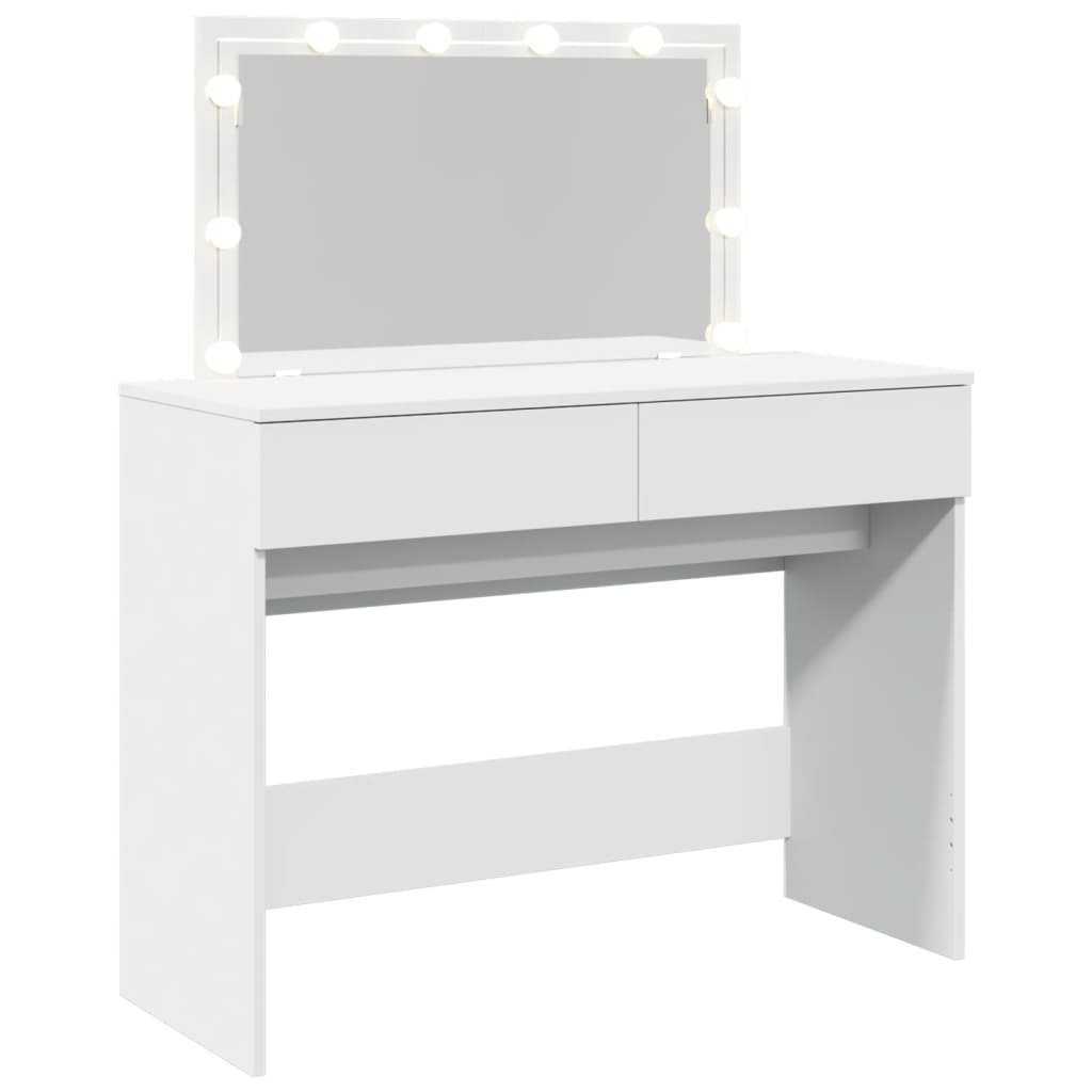 Schminktisch mit LED-Beleuchtung Weiß 100x40x120 cm