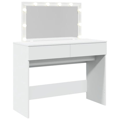 Schminktisch mit LED-Beleuchtung Weiß 100x40x120 cm